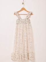 【3色展開】Meridian 花柄 シフォン×チュール キャミソールワンピース