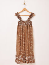 【3色展開】Meridian 花柄 シフォン×チュール キャミソールワンピース