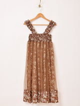 【3色展開】Meridian 花柄 シフォン×チュール キャミソールワンピース