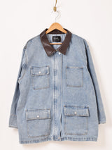 【2色展開】Meridian レザーカラー デニムジャケット