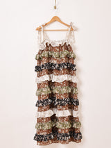 Meridian 花柄 フリル キャミソールワンピース