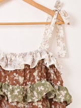 Meridian 花柄 フリル キャミソールワンピース