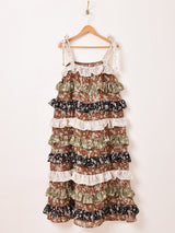 Meridian 花柄 フリル キャミソールワンピース