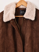 【2色展開】Meridian ボアカラー フェイクスエード ジャケット