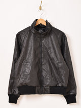 【2色展開】Meridian リブ フェイクレザージャケット