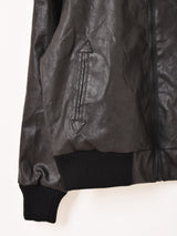 【2色展開】Meridian リブ フェイクレザージャケット