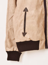 【2色展開】Meridian リブ フェイクレザージャケット