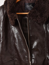 【2色展開】Meridian ボアカラー フェイクレザージャケット