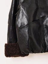 【2色展開】Meridian ボアカラー フェイクレザージャケット