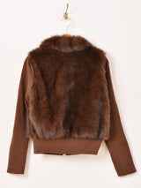 【2色展開】Meridian 2way フェイクファー ニットジャケット