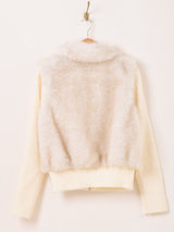 【2色展開】Meridian 2way フェイクファー ニットジャケット