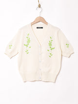 Meridian 花刺繍 サマーカーディガン