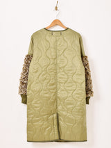 切り替えデザイン ミリタリー キルティングコート