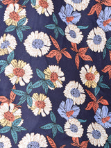 【2色展開】Elcamino 花柄 チャイナデザイン 半袖シャツ ネイビー