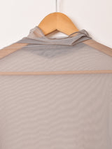 【4色展開】Meridian タートルネック フリルスリーブ シアーカットソー