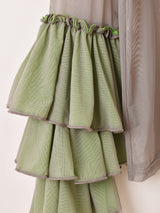 【4色展開】Meridian タートルネック フリルスリーブ シアーカットソー