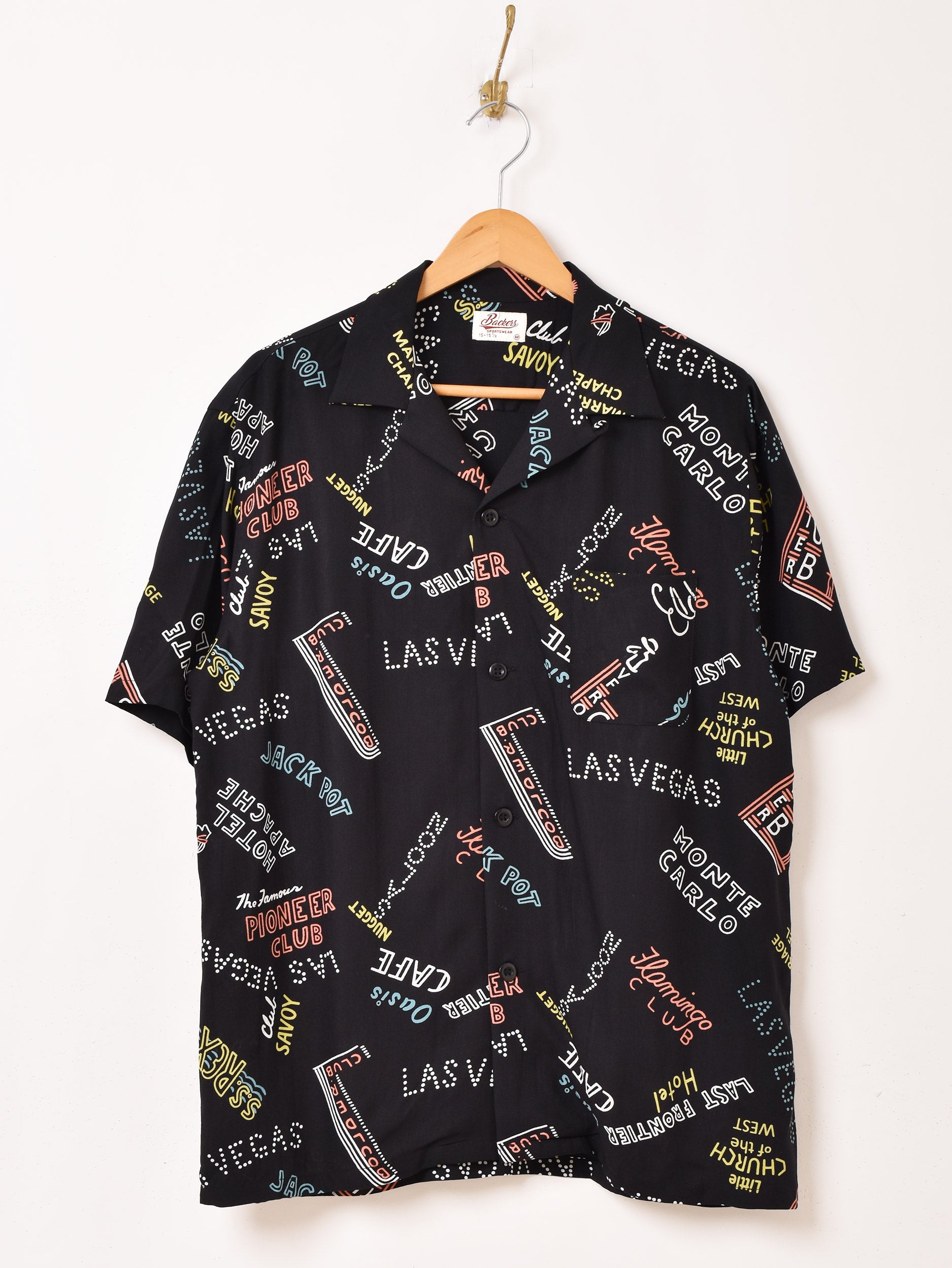 ネオンサイン オープンカラーシャツ BK S B03_3724_3f2c7f29-3adf-4fd1-