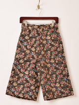 【2色展開】Elcamino 花柄 ゴブラン織り ハーフパンツ