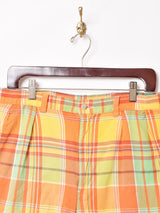 チェック柄 コットン ショートパンツ W32