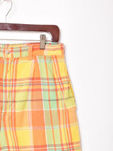 チェック柄 コットン ショートパンツ W32