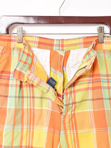 チェック柄 コットン ショートパンツ W32