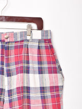 アメリカ製 チェック柄 コットン ショートパンツ W34