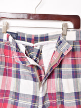 アメリカ製 チェック柄 コットン ショートパンツ W34