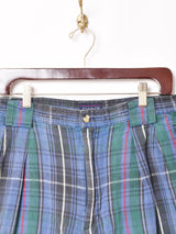 チェック柄 コットン ショートパンツ W34