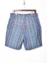 チェック柄 コットン ショートパンツ W34