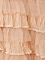 Elcamino ゴブラン×チュール フリル キャミソールワンピース