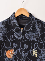 【2色展開】 花柄 ゴブラン織り ベトジャンタイプ ジャケット