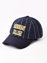 【4色展開】カレッジ刺繍入り ウール キャップ