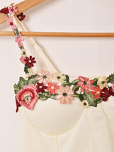 【2色展開】Meridian フラワー刺繍 ビスチェ