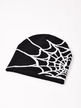 【2色展開】スパイダーウェブ柄 ニットキャップ