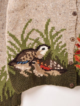 アニマル 犬&鳥 カーディガン