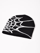 【2色展開】スパイダーウェブ柄 ニットキャップ