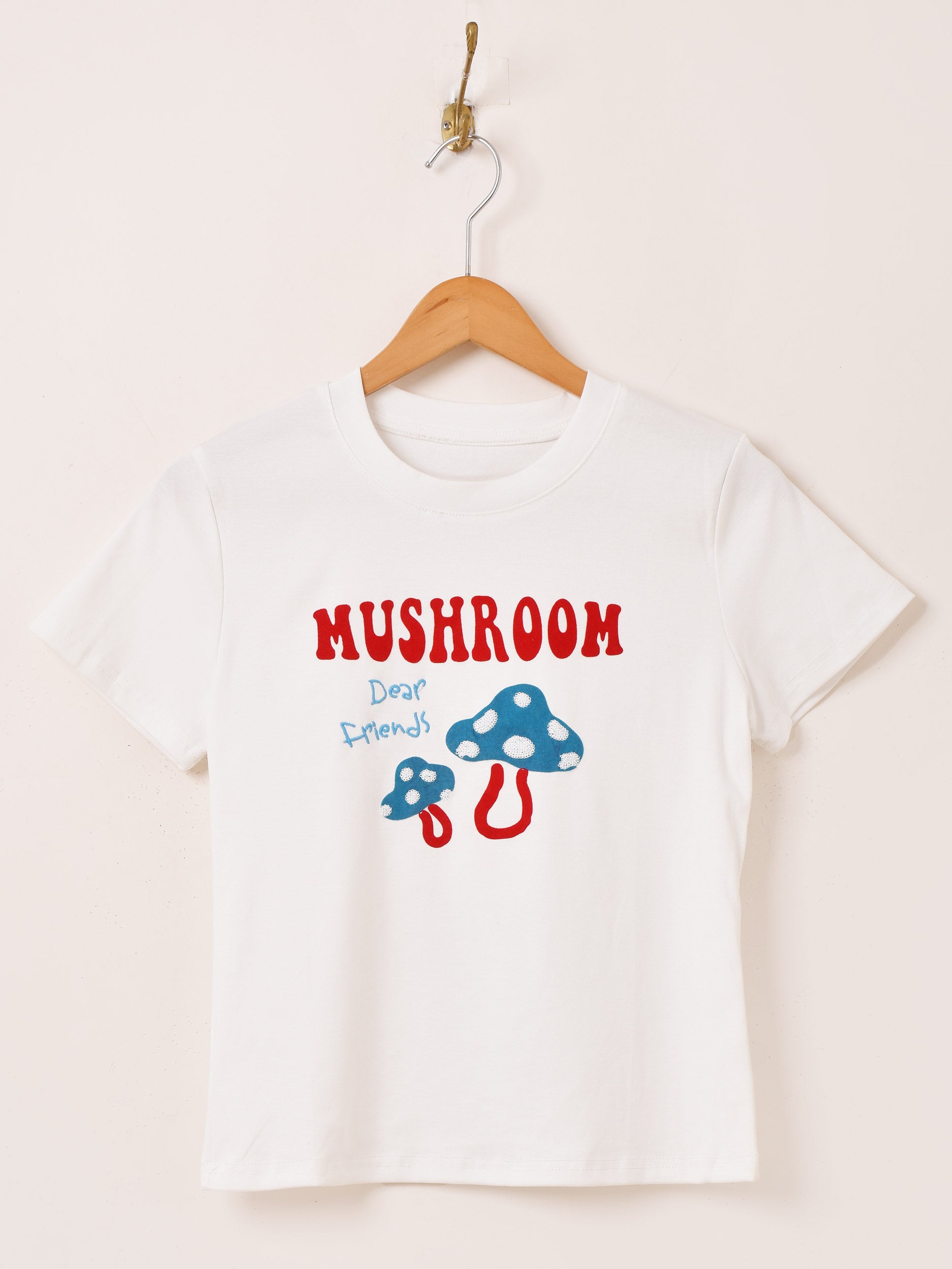 フロッキープリント Tシャツ「MUSHROOM」 – 古着屋Top of the Hillの