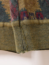 総柄 乗馬&ペイズリー Vネック カーディガン