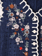 【2色展開】Elcamino フラワー刺繍 クロシェベスト