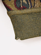 総柄 乗馬&ペイズリー Vネック カーディガン