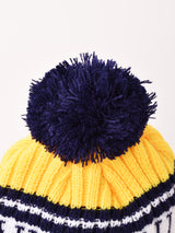 【2色展開】ポンポン付き ロゴ ニットキャップ「MICHIGAN」
