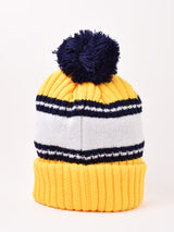 【2色展開】ポンポン付き ロゴ ニットキャップ「MICHIGAN」