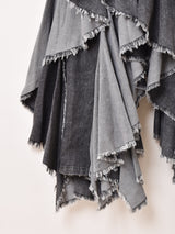 【3色展開】 スパイラルフリル デニムパンツ