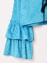 【2色展開】Meridian ミンキードット ラッフルスリーブ 長袖ブラウス