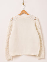 【2色展開】Meridian フラワー刺繍 カーディガン