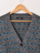 【2色展開】Meridian ラインデザイン ファー カーディガン