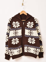 【2色展開】Meridian 雪結晶 カウチンセーター