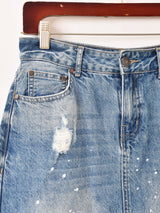 ダメージ デニム ミニスカート