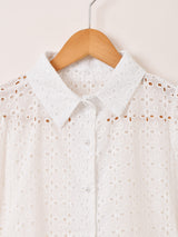 Meridian カットワークレース 半袖シャツ