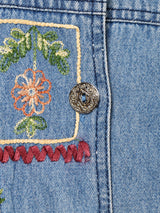 花 刺繍 パッチ デニムジャケット